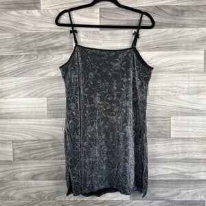 Private Luxuries VTG Nightgown Womens L Black Cami Top Silky Feminine Sheer Sexy